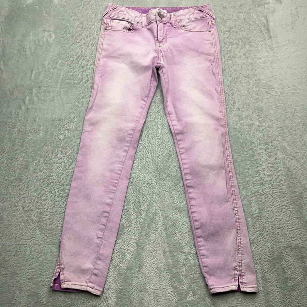 Free People Purple Pink Skinny Jeans Women's Size 25 Cropped Leg Split